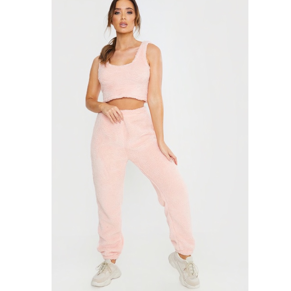 *SOLD* NWT Pink Teddy Borg Joggers